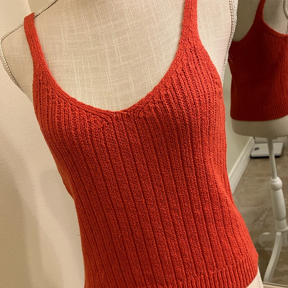 Burnt orange soft knit tank top